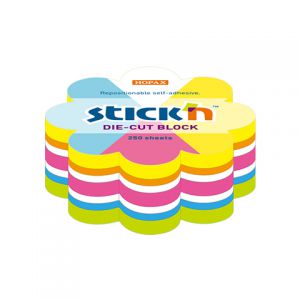 Karteczki samoprzylepne Stick'n 67x67mm, 250szt Kwiatek neonowy